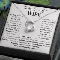 Load image into Gallery viewer, To My Beautiful Wife Gift From Husband With Forever Love Necklace and Gift Card - Artistry Imprints
