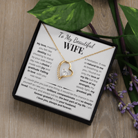 Load image into Gallery viewer, To My Beautiful Wife Gift From Husband With Forever Love Necklace and Gift Card - Artistry Imprints
