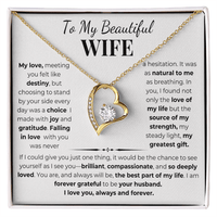 Load image into Gallery viewer, To My Beautiful Wife Gift From Husband With Forever Love Necklace and Gift Card - Artistry Imprints
