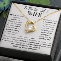 Load image into Gallery viewer, To My Beautiful Wife Gift From Husband With Forever Love Necklace and Gift Card - Artistry Imprints
