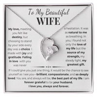 Load image into Gallery viewer, To My Beautiful Wife Gift From Husband With Forever Love Necklace and Gift Card - Artistry Imprints
