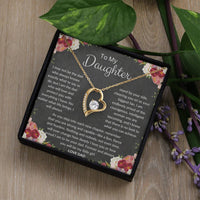 Load image into Gallery viewer, To My Daughter Gift From Dad Forever Love Necklace With Card - Artistry Imprints
