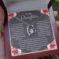Load image into Gallery viewer, To My Daughter Gift From Dad Forever Love Necklace With Card - Artistry Imprints

