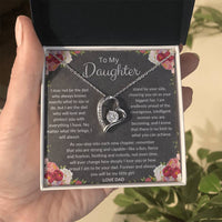 Load image into Gallery viewer, To My Daughter Gift From Dad Forever Love Necklace With Card - Artistry Imprints
