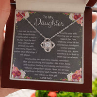 Load image into Gallery viewer, To My Daughter Gift From Dad Love Knot Necklace With Card - Artistry Imprints
