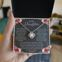 Load image into Gallery viewer, To My Daughter Gift From Dad Love Knot Necklace With Card - Artistry Imprints
