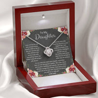 Load image into Gallery viewer, To My Daughter Gift From Dad Love Knot Necklace With Card - Artistry Imprints
