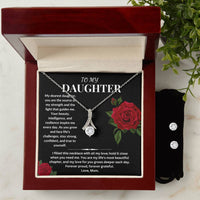 Load image into Gallery viewer, To My Daughter Gift From Mom Alluring Beauty Necklace &amp; Earring Set With Message Card - Artistry Imprints
