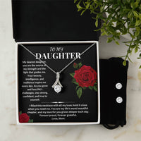 Load image into Gallery viewer, To My Daughter Gift From Mom Alluring Beauty Necklace &amp; Earring Set With Message Card - Artistry Imprints
