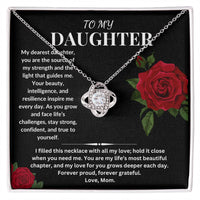 Load image into Gallery viewer, To My Dearest Daughter Gift From Mom Love Knot Necklace With Message Card - Artistry Imprints
