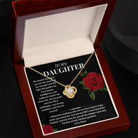 Load image into Gallery viewer, To My Dearest Daughter Gift From Mom Love Knot Necklace With Message Card - Artistry Imprints
