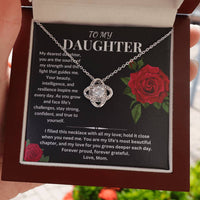 Load image into Gallery viewer, To My Dearest Daughter Gift From Mom Love Knot Necklace With Message Card - Artistry Imprints
