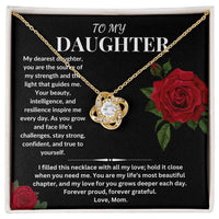 Load image into Gallery viewer, To My Dearest Daughter Gift From Mom Love Knot Necklace With Message Card - Artistry Imprints
