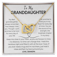 Load image into Gallery viewer, To My Granddaughter Gift From Grandpa Interlocking Hearts Necklace With Card - Artistry Imprints
