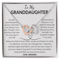 Load image into Gallery viewer, To My Granddaughter Gift From Grandpa Interlocking Hearts Necklace With Card - Artistry Imprints

