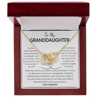 Load image into Gallery viewer, To My Granddaughter Gift From Grandpa Interlocking Hearts Necklace With Card - Artistry Imprints
