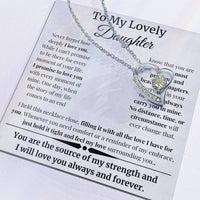 Load image into Gallery viewer, To My Lovely Daughter Card and Forever Love Necklace From Mom or Dad - Artistry Imprints
