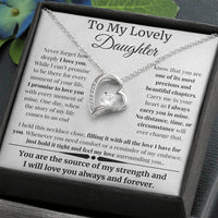 Load image into Gallery viewer, To My Lovely Daughter Card and Forever Love Necklace From Mom or Dad - Artistry Imprints
