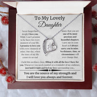 Load image into Gallery viewer, To My Lovely Daughter Card and Forever Love Necklace From Mom or Dad - Artistry Imprints
