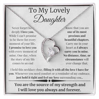 Load image into Gallery viewer, To My Lovely Daughter Card and Forever Love Necklace From Mom or Dad - Artistry Imprints
