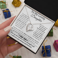 Load image into Gallery viewer, To My Lovely Daughter Card and Forever Love Necklace From Mom or Dad - Artistry Imprints

