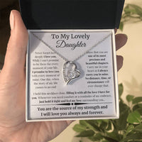 Load image into Gallery viewer, To My Lovely Daughter Card and Forever Love Necklace From Mom or Dad - Artistry Imprints
