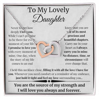 Load image into Gallery viewer, To My Lovely Daughter Card and Interlocking Hearts Necklace From Mom or Dad - Artistry Imprints
