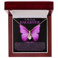 Load image into Gallery viewer, To My Lovely Daughter Gift Alluring Beauty Necklace with Message Card - Artistry Imprints
