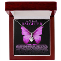 Load image into Gallery viewer, To My Lovely Daughter Gift Alluring Beauty Necklace with Message Card - Artistry Imprints
