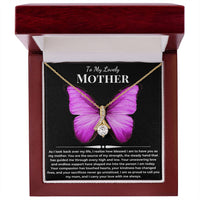 Load image into Gallery viewer, To My Lovely Mother Gift With Alluring Beauty Necklace Yellow or White Gold With Card - Artistry Imprints
