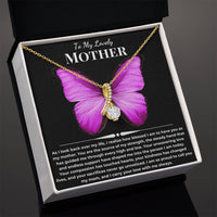 Load image into Gallery viewer, To My Lovely Mother Gift With Alluring Beauty Necklace Yellow or White Gold With Card - Artistry Imprints

