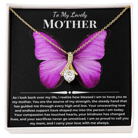 Load image into Gallery viewer, To My Lovely Mother Gift With Alluring Beauty Necklace Yellow or White Gold With Card - Artistry Imprints
