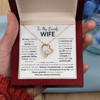 Load image into Gallery viewer, To My Lovely Wife Gift From Husband Forever Love Necklace With Beautiful Card - Artistry Imprints
