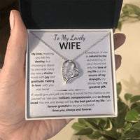 Load image into Gallery viewer, To My Lovely Wife Gift From Husband Forever Love Necklace With Beautiful Card - Artistry Imprints
