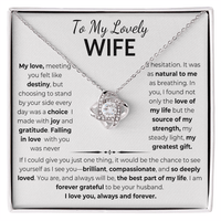 Load image into Gallery viewer, To My Lovely Wife Gift From Husband Love Knot Necklace With Beautiful Card - Artistry Imprints
