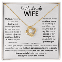 Load image into Gallery viewer, To My Lovely Wife Gift From Husband Love Knot Necklace With Beautiful Card - Artistry Imprints
