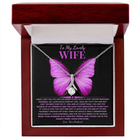 Load image into Gallery viewer, To My Lovely Wife Gift From Husband With Alluring Beauty Necklace With Card - Artistry Imprints

