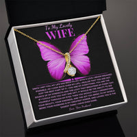 Load image into Gallery viewer, To My Lovely Wife Gift From Husband With Alluring Beauty Necklace With Card - Artistry Imprints
