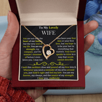 Load image into Gallery viewer, To My Lovely Wife Gift Message Card With Forever Love Necklace - Artistry Imprints
