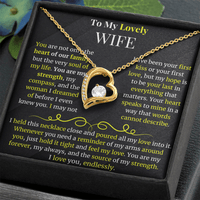 Load image into Gallery viewer, To My Lovely Wife Gift Message Card With Forever Love Necklace - Artistry Imprints
