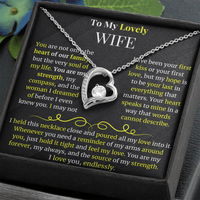 Load image into Gallery viewer, To My Lovely Wife Gift Message Card With Forever Love Necklace - Artistry Imprints
