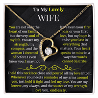 Load image into Gallery viewer, To My Lovely Wife Gift Message Card With Forever Love Necklace - Artistry Imprints
