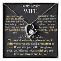 Load image into Gallery viewer, To My Lovely Wife Giftset with Forever Love Necklace and Heartfelt Message Card - Artistry Imprints

