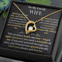 Load image into Gallery viewer, To My Lovely Wife Giftset with Forever Love Necklace and Heartfelt Message Card - Artistry Imprints
