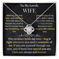 Load image into Gallery viewer, To My Lovely Wife Giftset with Love Knot Necklace and Heartfelt Message Card - Artistry Imprints

