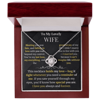 Load image into Gallery viewer, To My Lovely Wife Giftset with Love Knot Necklace and Heartfelt Message Card - Artistry Imprints
