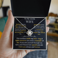 Load image into Gallery viewer, To My Lovely Wife Giftset with Love Knot Necklace and Heartfelt Message Card - Artistry Imprints
