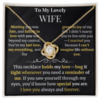 Load image into Gallery viewer, To My Lovely Wife Giftset with Love Knot Necklace and Heartfelt Message Card - Artistry Imprints
