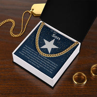 Load image into Gallery viewer, To My Son Gift From Dad With Cuban Link Chain and Card - Artistry Imprints
