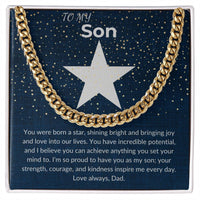 Load image into Gallery viewer, To My Son Gift From Dad With Cuban Link Chain and Card - Artistry Imprints
